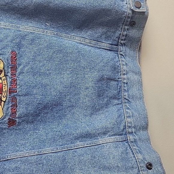 Vintage Walt Disney Mickeys Travelers Club Denim Reversible Vest-Size Large - Picture 14 of 17